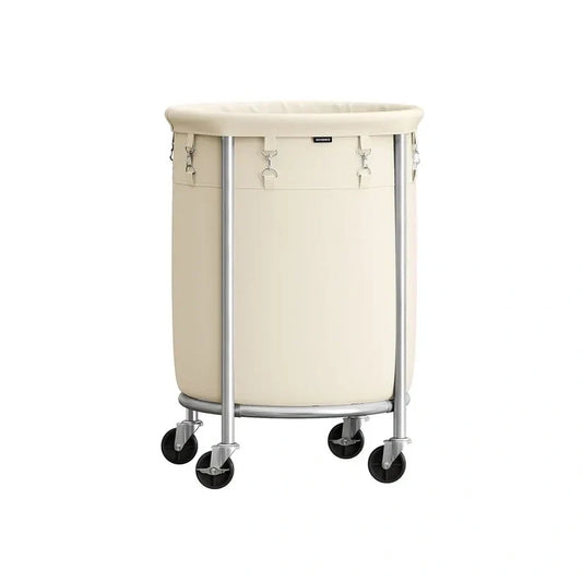 Laundry basket with wheels round laundry storage cart